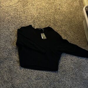NWT Lauren Ralph Lauren Women's Black V-Neck Sweater